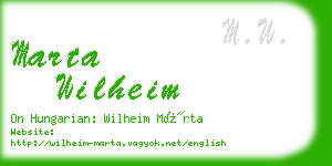 marta wilheim business card